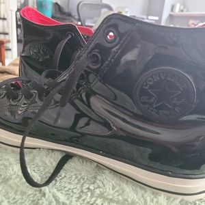 Mens Patent Leather Converse Hi Tops EUC 13